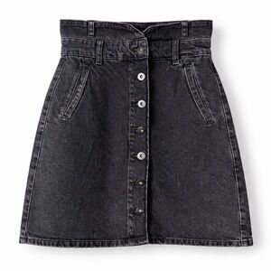 Pilcro & the Letterpress Black High-Waist Button Front Skirt 0